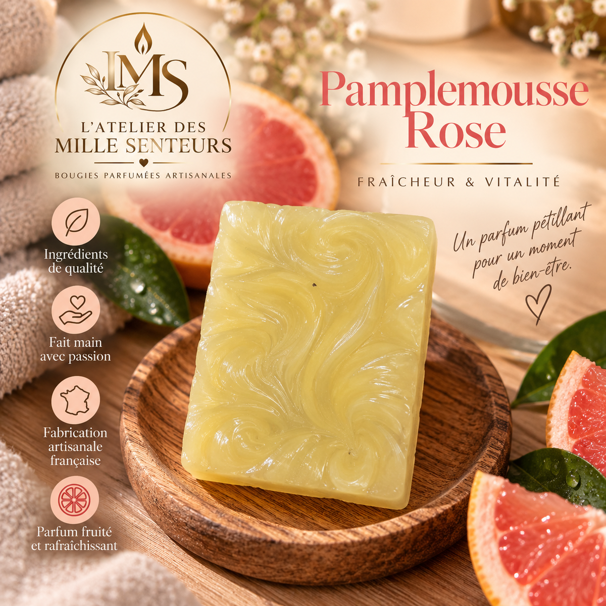 Savon Pamplemousse Rose